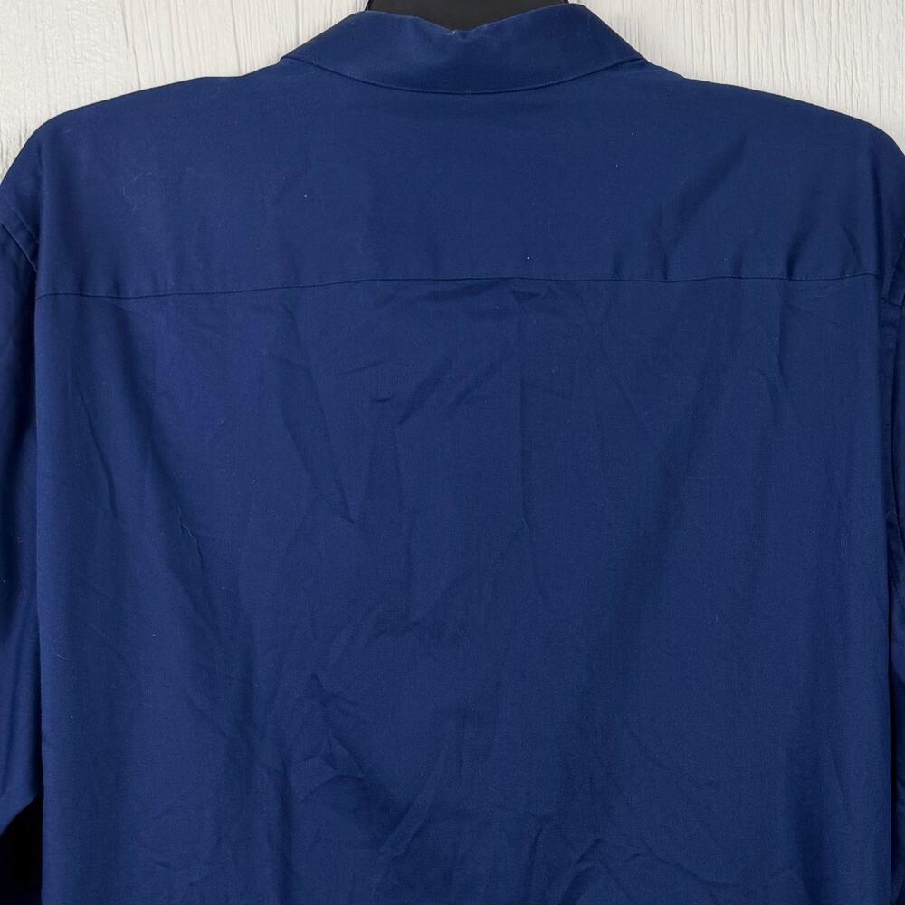 Van Heusen button up shirt men’s 2XL slim fit long sleeve blue. Beautiful shirt! - Picture 6 of 7